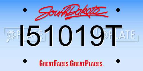 I51019T South Dakota License Plate