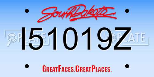 I51019Z South Dakota License Plate