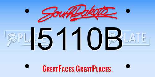 I5110B South Dakota License Plate
