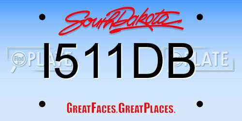 I511DB South Dakota License Plate