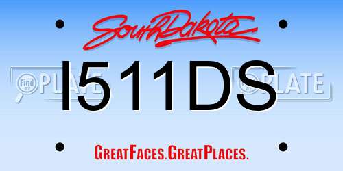 I511DS South Dakota License Plate