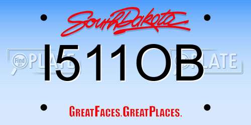 I511OB South Dakota License Plate