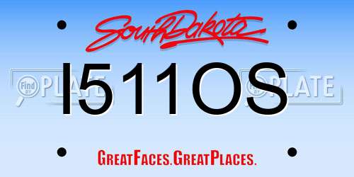 I511OS South Dakota License Plate