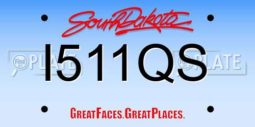 I511QS South Dakota License Plate