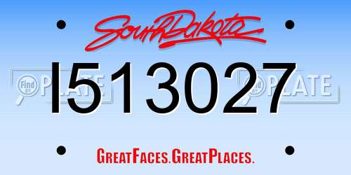 I513027 South Dakota License Plate