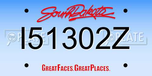 I51302Z South Dakota License Plate