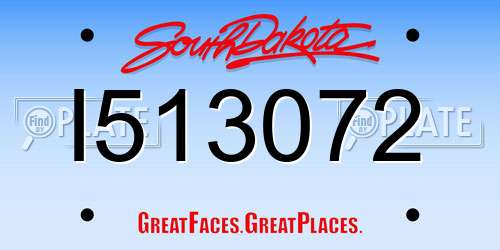 I513072 South Dakota License Plate