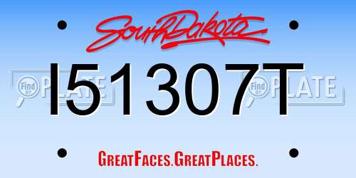 I51307T South Dakota License Plate
