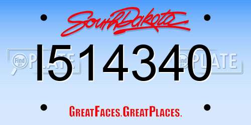 I514340 South Dakota License Plate