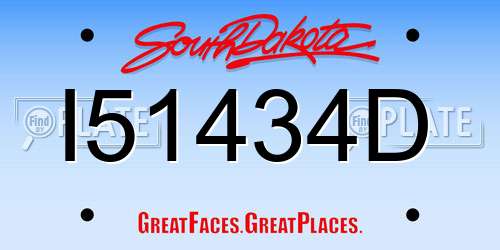 I51434D South Dakota License Plate