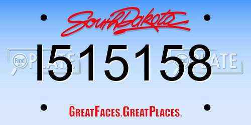 I515158 South Dakota License Plate