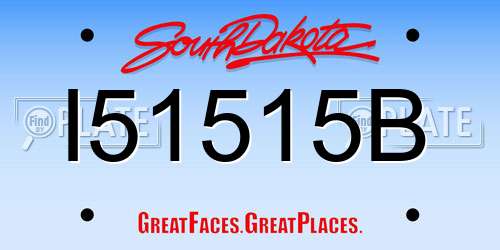 I51515B South Dakota License Plate