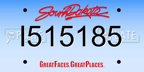 I515185 South Dakota License Plate