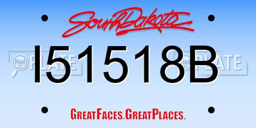 I51518B South Dakota License Plate