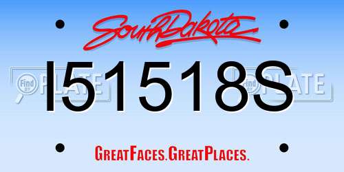 I51518S South Dakota License Plate