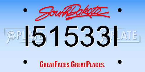 I51533I South Dakota License Plate