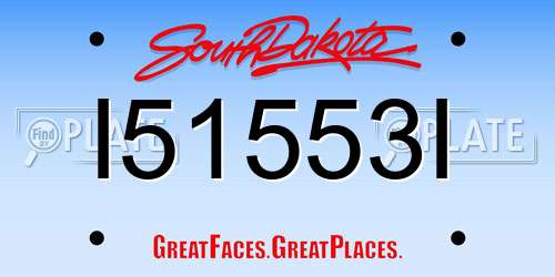 I51553I South Dakota License Plate