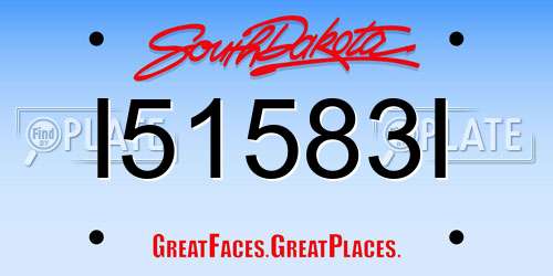 I51583I South Dakota License Plate