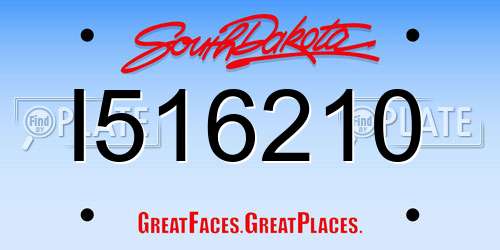 I516210 South Dakota License Plate