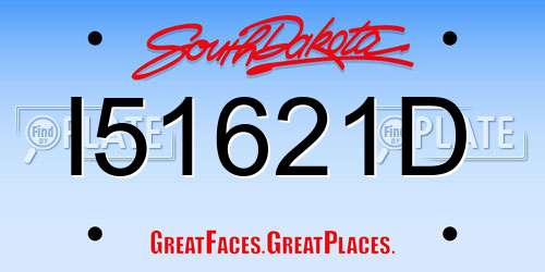 I51621D South Dakota License Plate