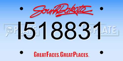 I518831 South Dakota License Plate
