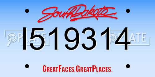 I519314 South Dakota License Plate