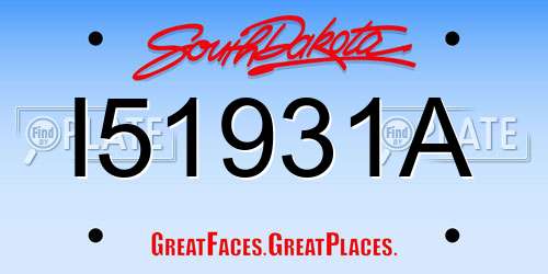 I51931A South Dakota License Plate