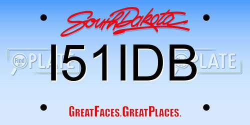 I51IDB South Dakota License Plate