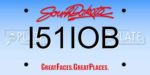 I51IOB South Dakota License Plate