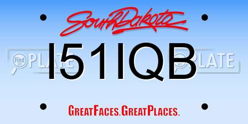 I51IQB South Dakota License Plate