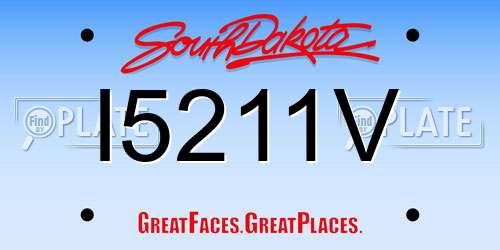 I5211V South Dakota License Plate