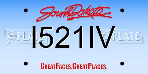 I521IV South Dakota License Plate