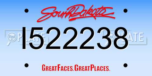I522238 South Dakota License Plate