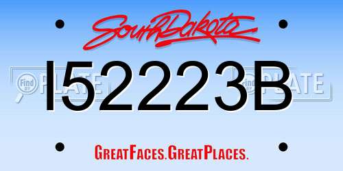 I52223B South Dakota License Plate