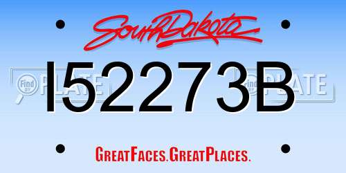 I52273B South Dakota License Plate