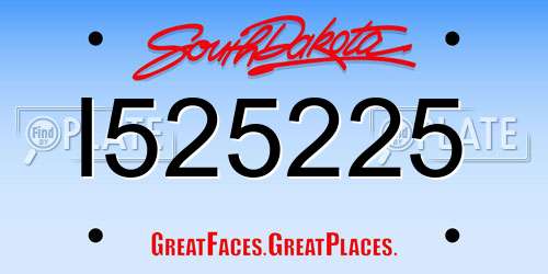 I525225 South Dakota License Plate