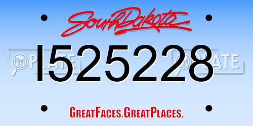 I525228 South Dakota License Plate