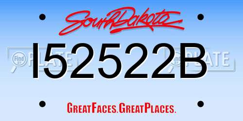 I52522B South Dakota License Plate