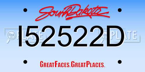 I52522D South Dakota License Plate