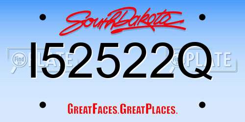 I52522Q South Dakota License Plate