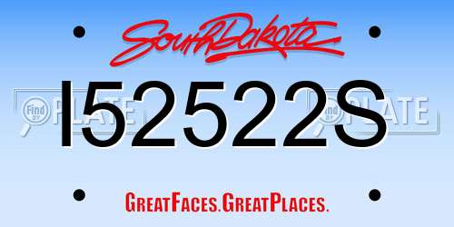 I52522S South Dakota License Plate
