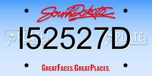 I52527D South Dakota License Plate