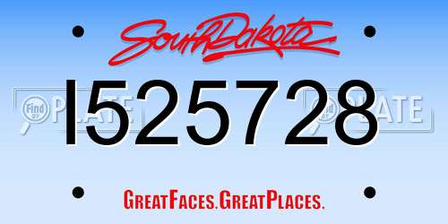 I525728 South Dakota License Plate