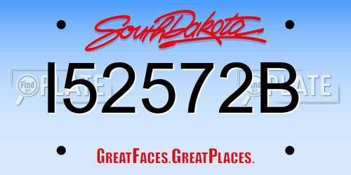 I52572B South Dakota License Plate