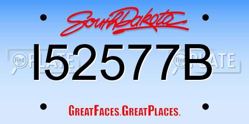 I52577B South Dakota License Plate