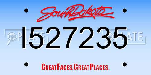 I527235 South Dakota License Plate