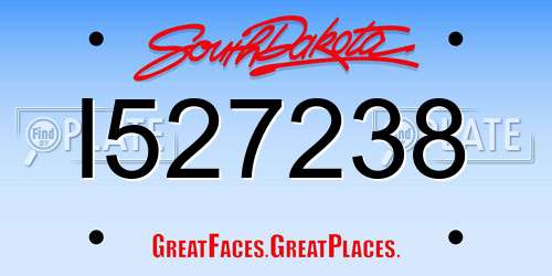 I527238 South Dakota License Plate