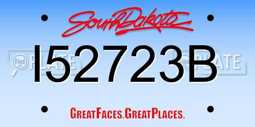 I52723B South Dakota License Plate