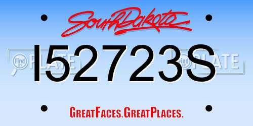 I52723S South Dakota License Plate