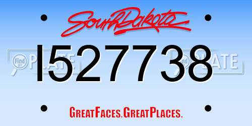 I527738 South Dakota License Plate